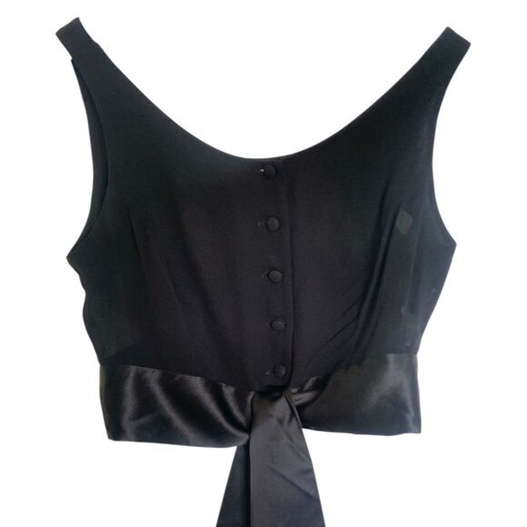 Vintage 90's Sheer Valentino Oliver Sleeveless Crop Blouse Oliver Label - Picture 3 of 8